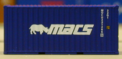 DeLuxe Innovations N scale 20-foot corrugated container two-packs