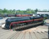 A train sitting in a turntable