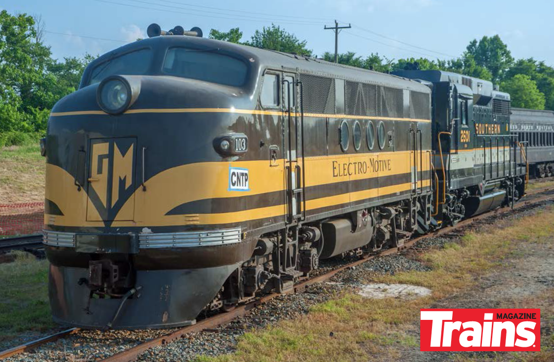 EMC FT diesel-electric locomotive No. 103 is on display at the Museum of Transport in St. Louis, Missouri.