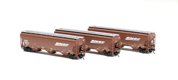 ExactRail LLC N scale Trinity 5,161-cubic-foot-capacity covered grain hopper three-packs