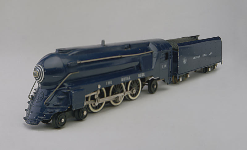 blue steam locomotive model