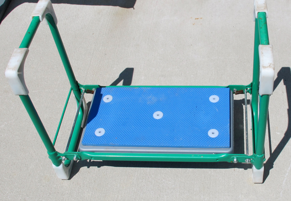 blue and green kneeling bench