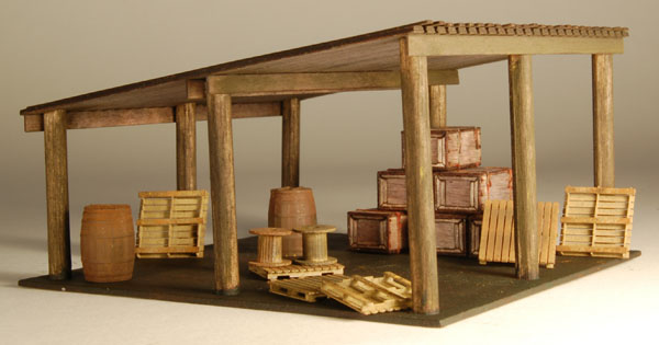 GC Laser HO scale open storage shed