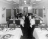 the interior of a dining car