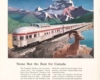 Advertisement featuring rear of streamlined passenger train with wildlife