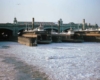 three ferries at a terminal