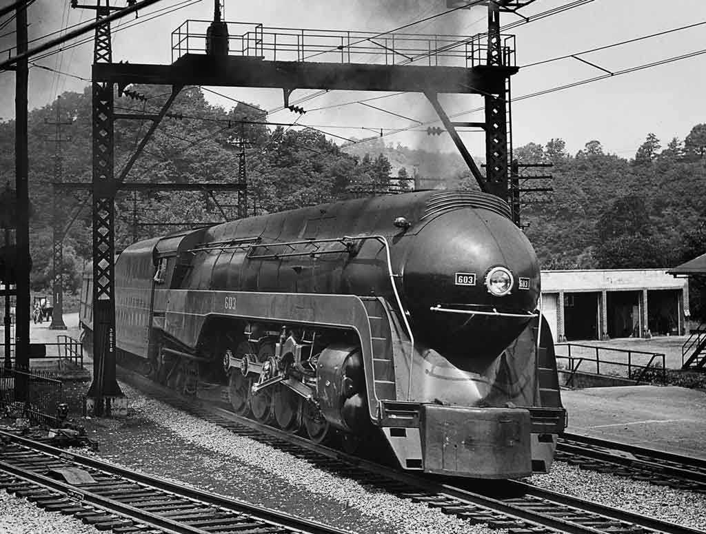 a streamlined locomotive
