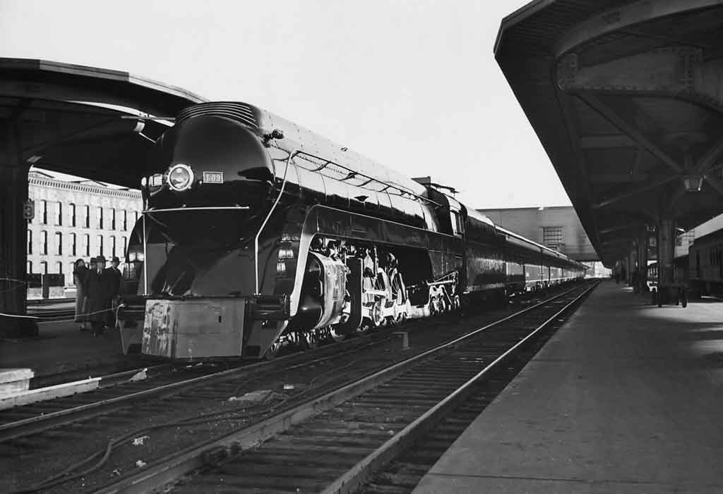 a streamlined passenger train