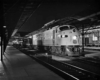 Diesel powered passenger train in station