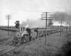 Steam locomotive with five heavyweight passenger cars