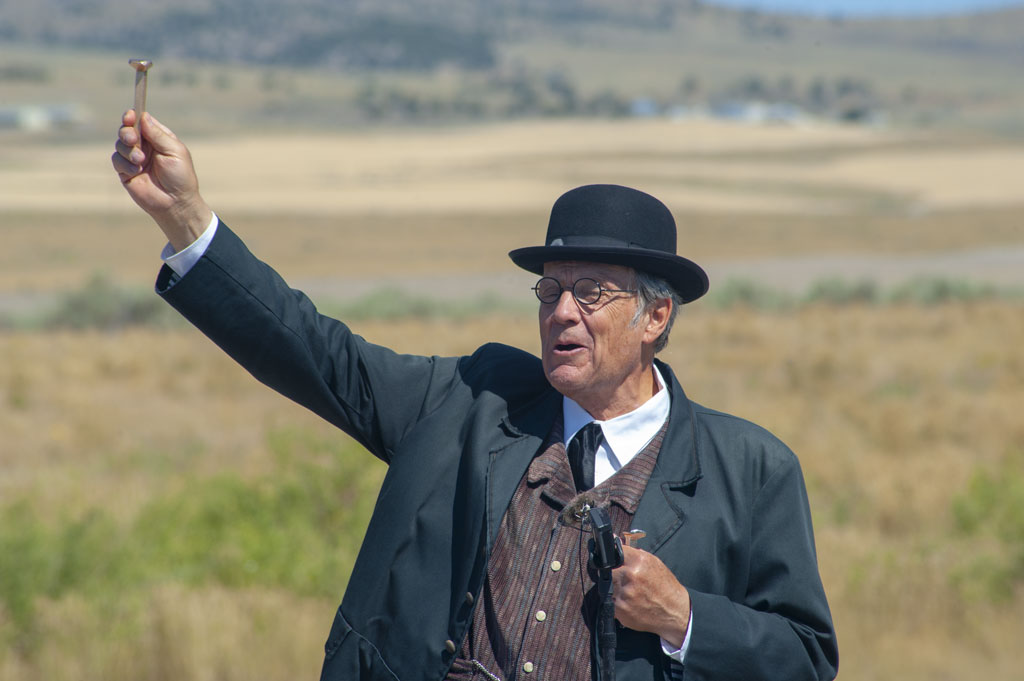 Golden Spike replica at reenactment