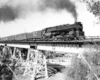 A train traveling over a bridge