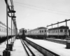 passenger trains sitting in a terminal