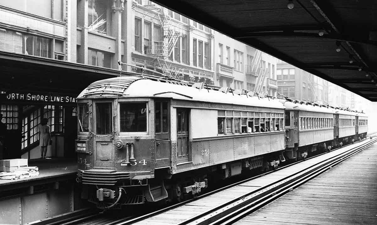 a passenger train at a station