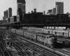 a commuter train in chicago