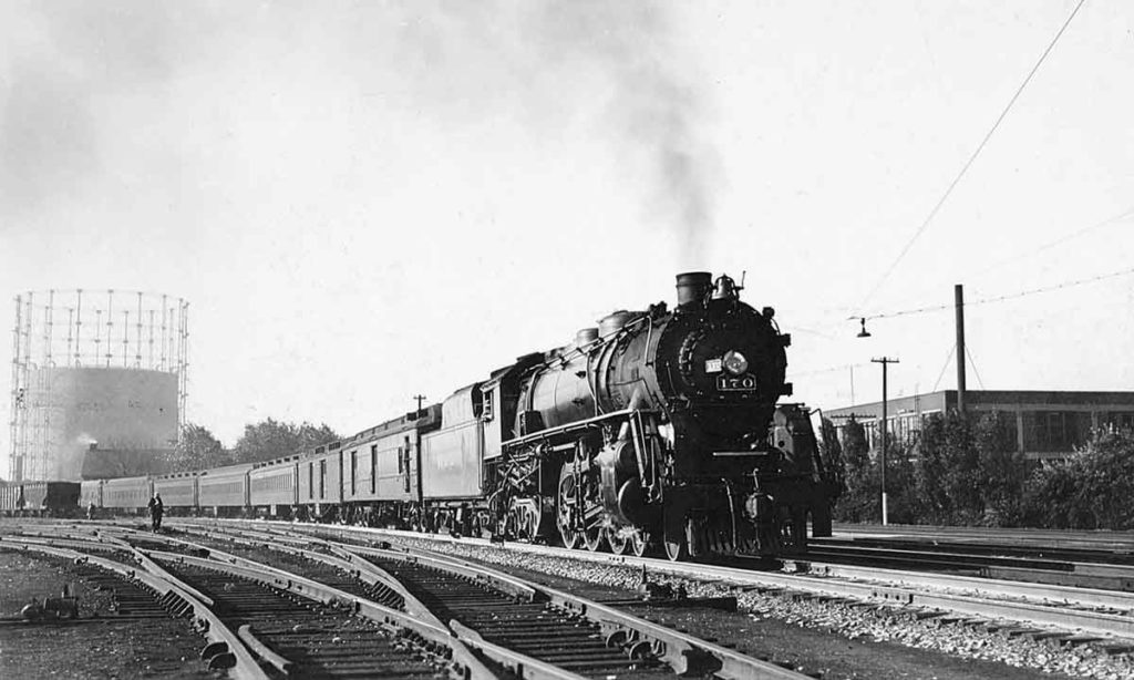 A train pulling into a station