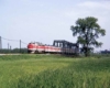 a diesel pulling passenger cars over a train