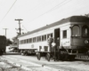 Illinois Terminal interurban car receiving freight or parcels.