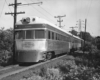 Illinois Terminal Railroad streamliner in black-and-white.