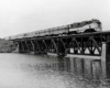 A train passing over a bridge