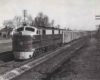 Diesel locomotive with five passenger cars