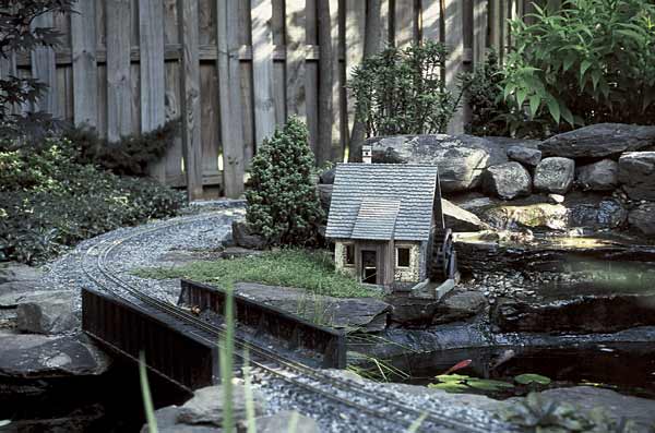 garden railway with small trees