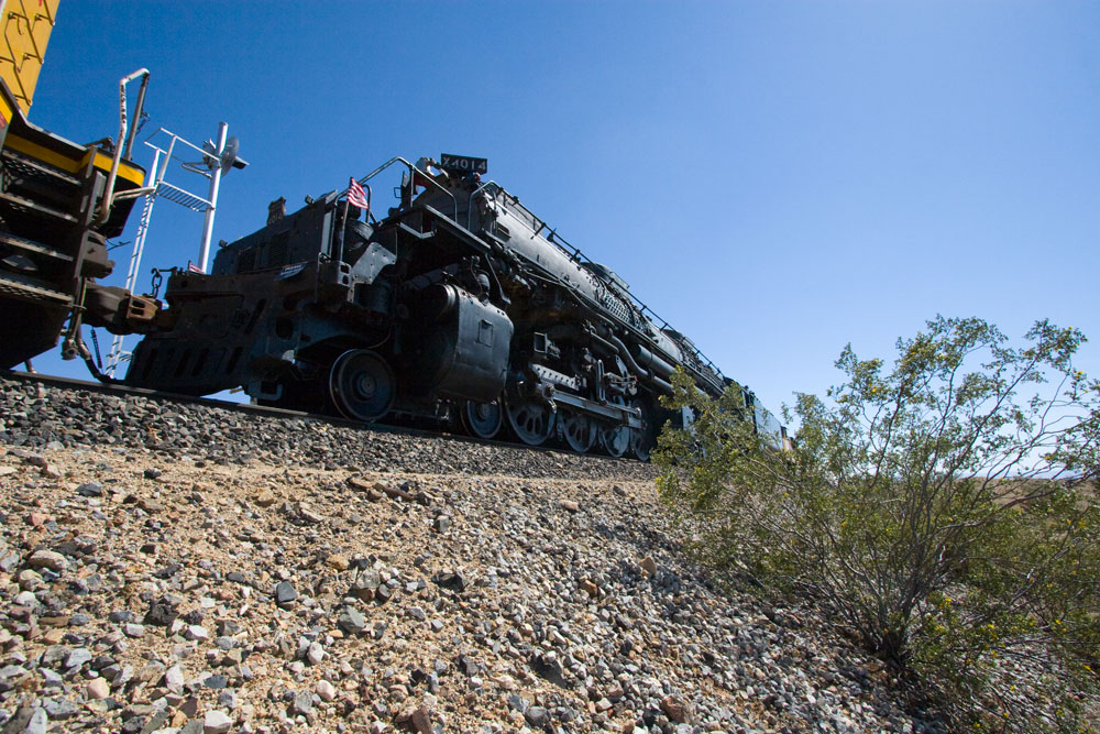 The union pacific train passing by