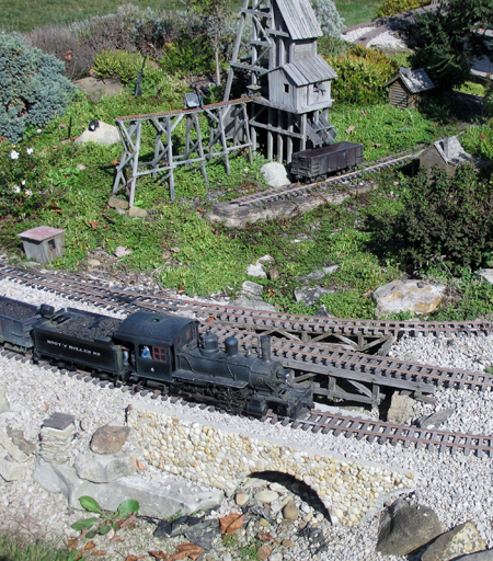 locomotive crossing bridge