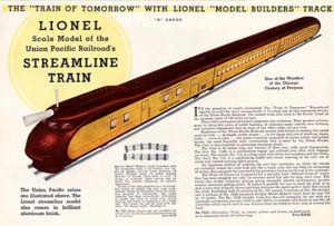 Lionel ad for Union Pacific Streamlined Train M-10000