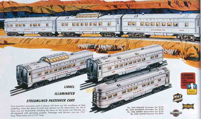 Lionel 2420 passenger cars catalog image