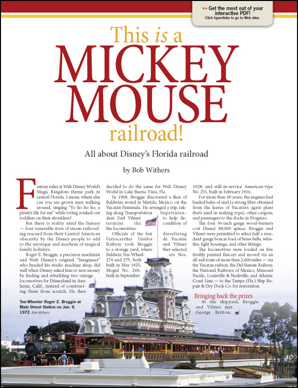 Disney Rairoad story in Trains magazine