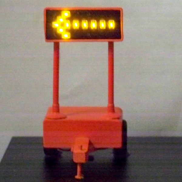 Miniatronics Corp. multiple-scale transportable flashing roadside arrow