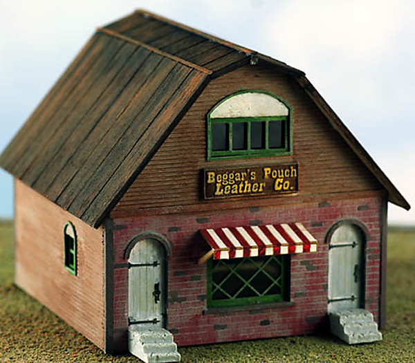 Model Tech Studios HO scale Beggars Pouch Leather Co.