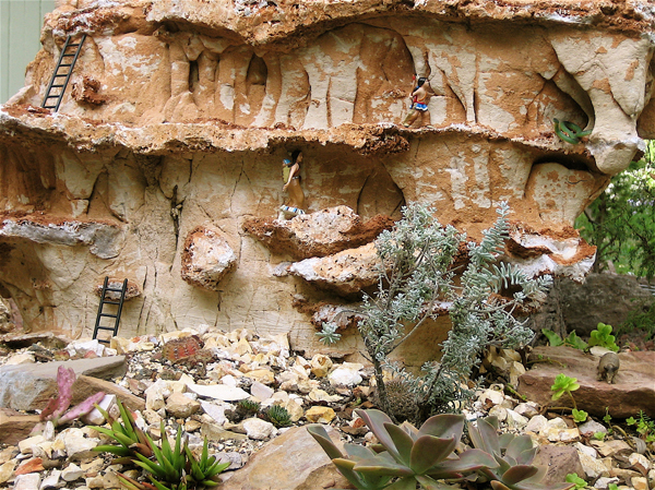 layers of rock with tree