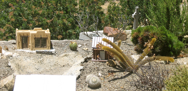 desert scene on garden railway