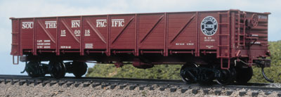 Red Caboose HO GS drop-bottom composite- and steel-side gondolas