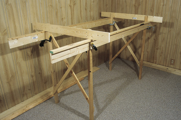 Fig. 5. L-girder benchwork. A simple L-girder table is a good, sturdy choice for a long, table-style layouts and around-the-wall designs.