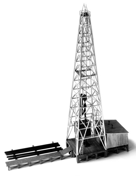 Oil drilling derrick