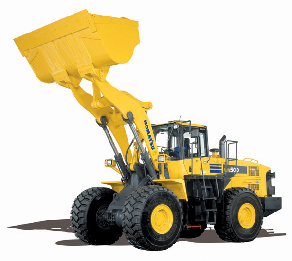 Komatsu WA500-6 wheel loader with Rockland straight edge gravel bucket