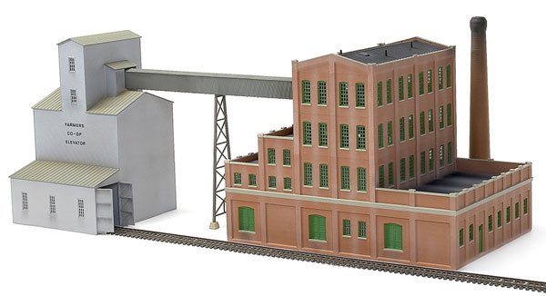 Walthers HO grain elevator and flour mill