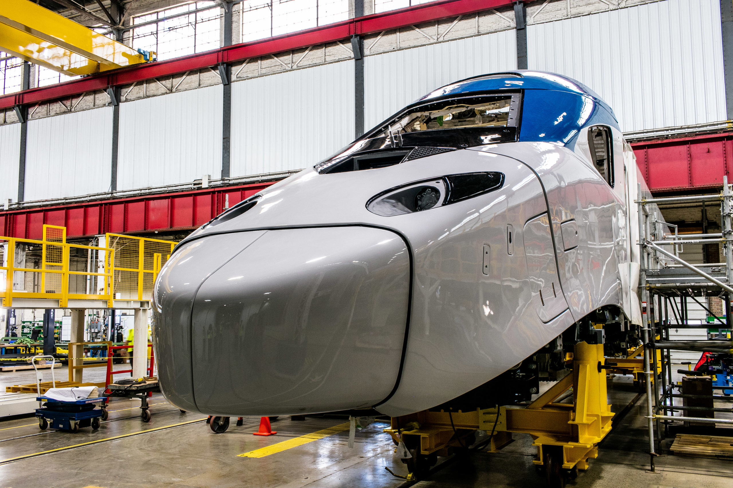 Power car of Acela trainset under construction