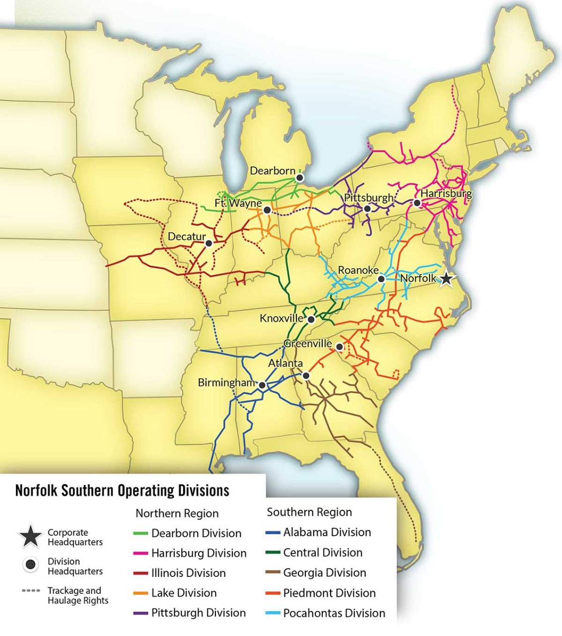 Norfolk Southern Railroad Route Map