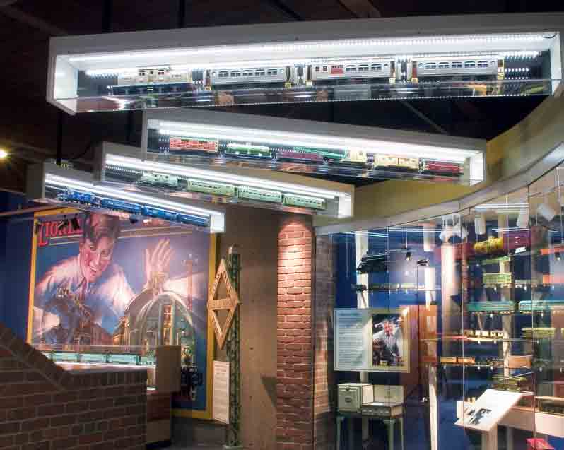 overview of large room with model trains