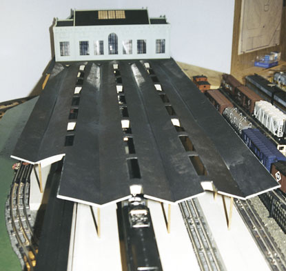 unfinished model roof: Build a train shed