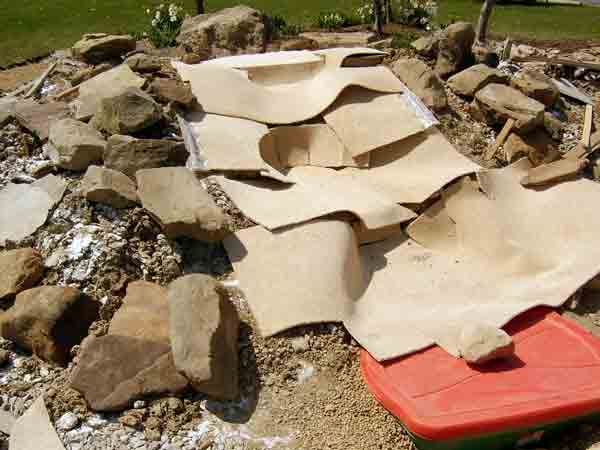 carpet on top of rocks