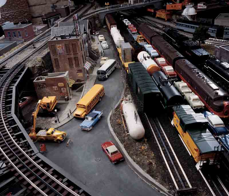 overview of layout with model cars