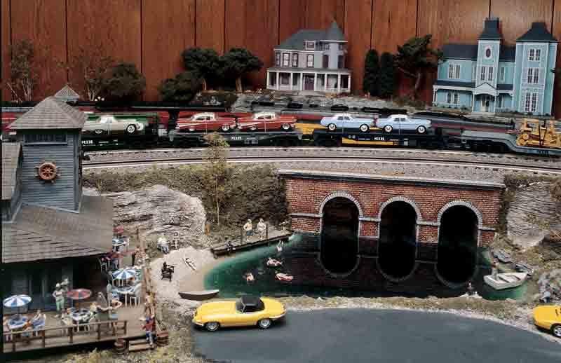 layout scene with water and cars