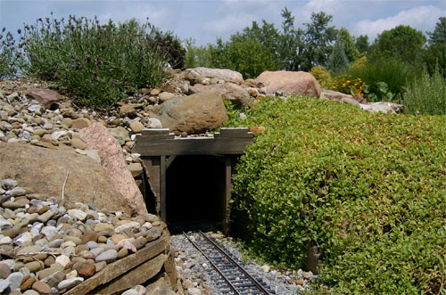 model tunnel with plants nearby