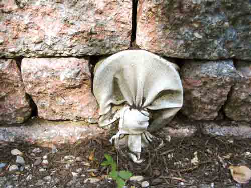 drain in side of retaining wall