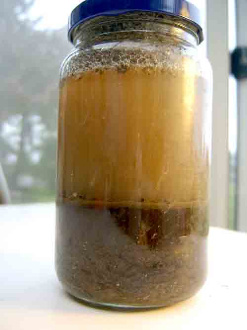 canning jar with layers of soil: basics of garden soil